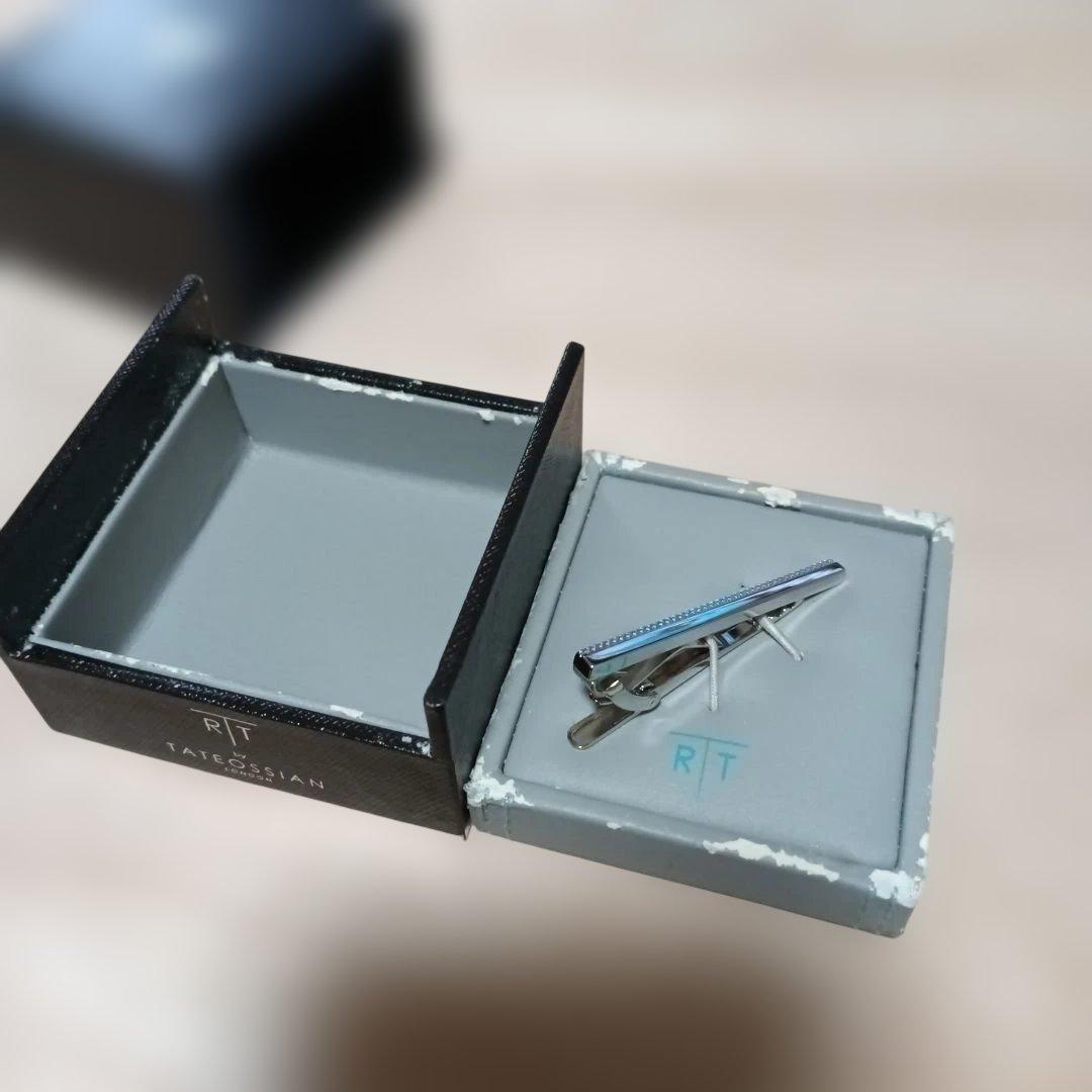 未使用タテオシアン グリッドロング タイバー メタル ネクタイピン