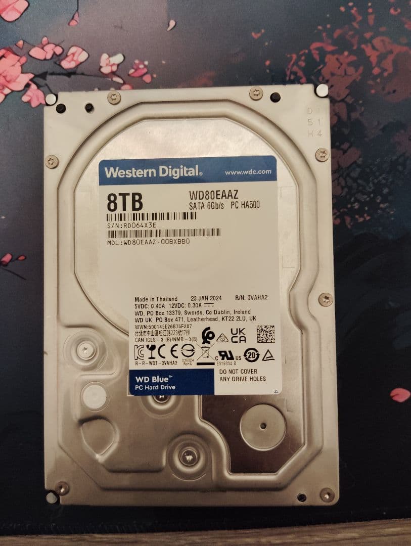 外付けハードディスク・ドライブ WDC WD80EAAZ 8tb