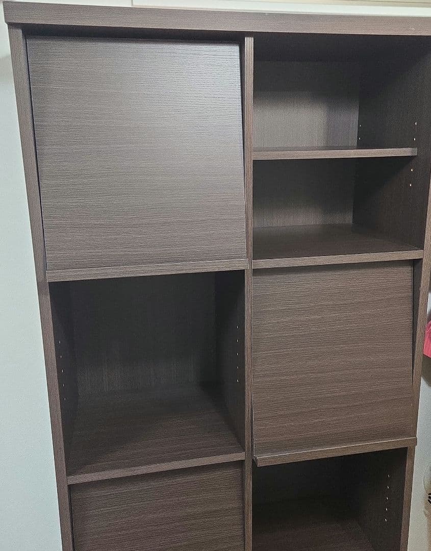 ニトリ　フラップ書棚ファルダ　80 ダークブラウン　本棚　NITORI