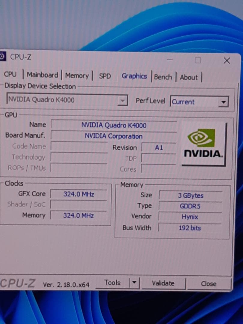 自作PC　i7 8700・16GB・SSD128GB・K4000・Win11