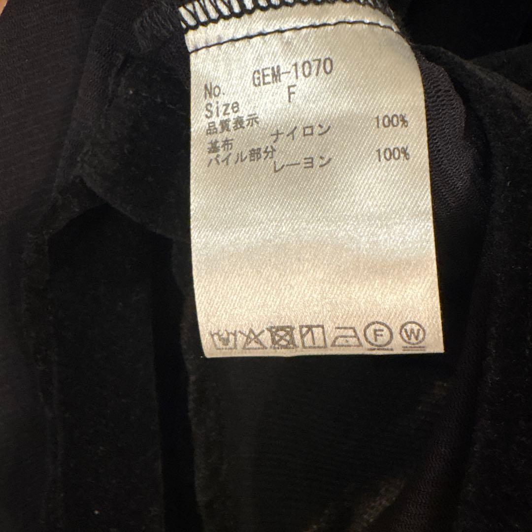 最終値下げしました！ラポドゥジェム　ベロアシャツ　ブラック