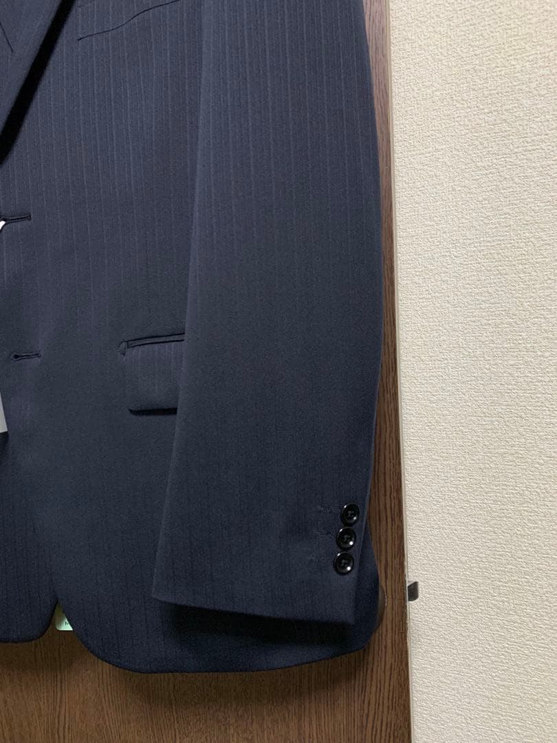 AB5新品未使用！快適ウォッシャブルストレッチスーツ！定番ネイビー！小訳！秋冬春