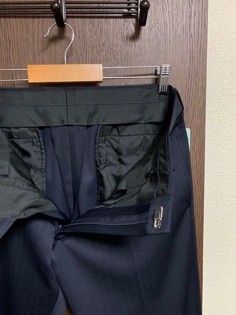 AB5新品未使用！快適ウォッシャブルストレッチスーツ！定番ネイビー！小訳！秋冬春