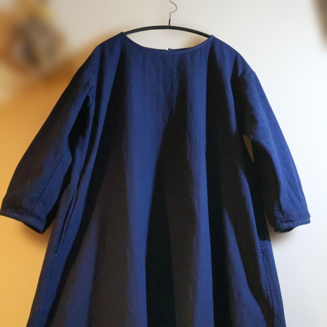 ☆群言堂♪綿ジャガード織りのチュニック☆ネイビー