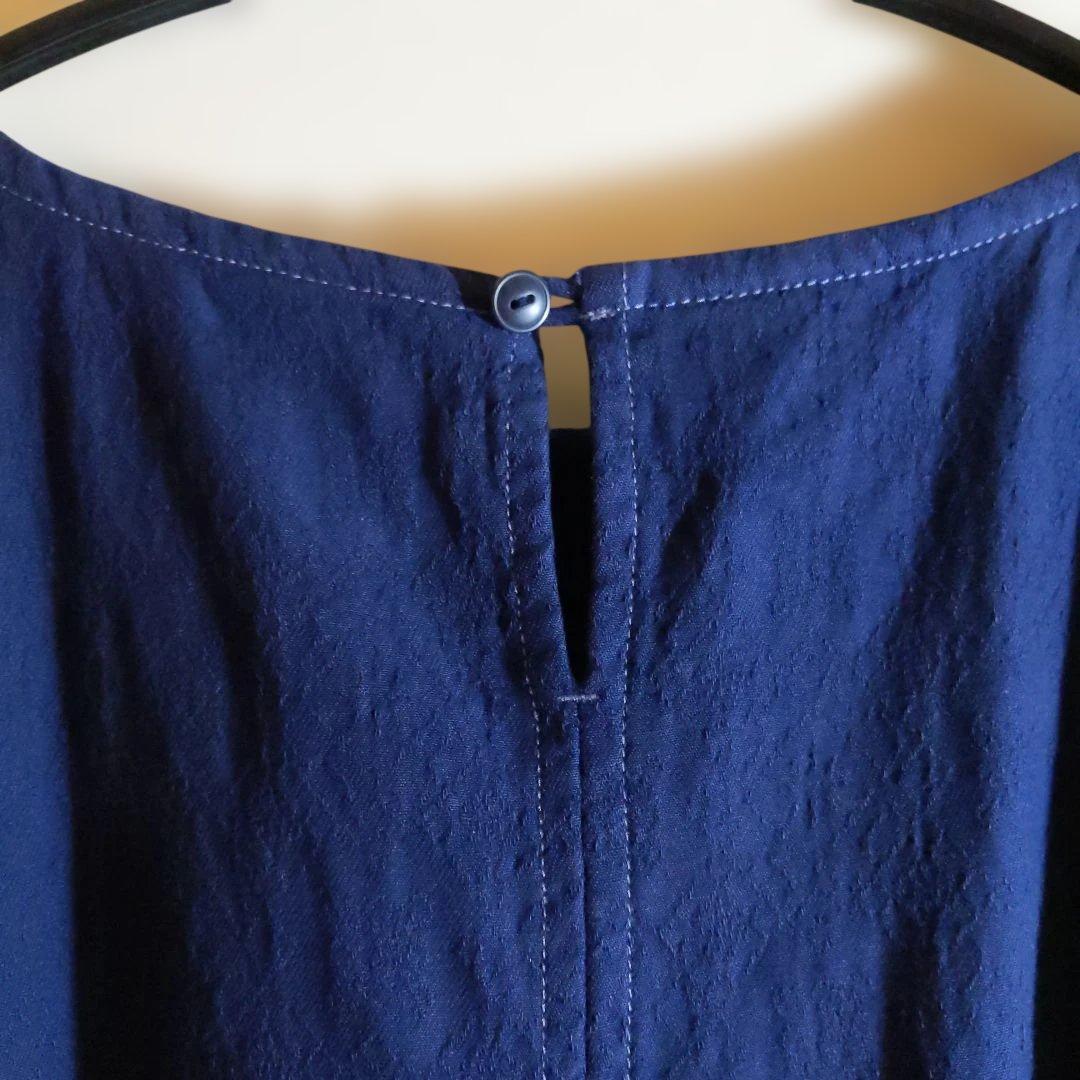 ☆群言堂♪綿ジャガード織りのチュニック☆ネイビー