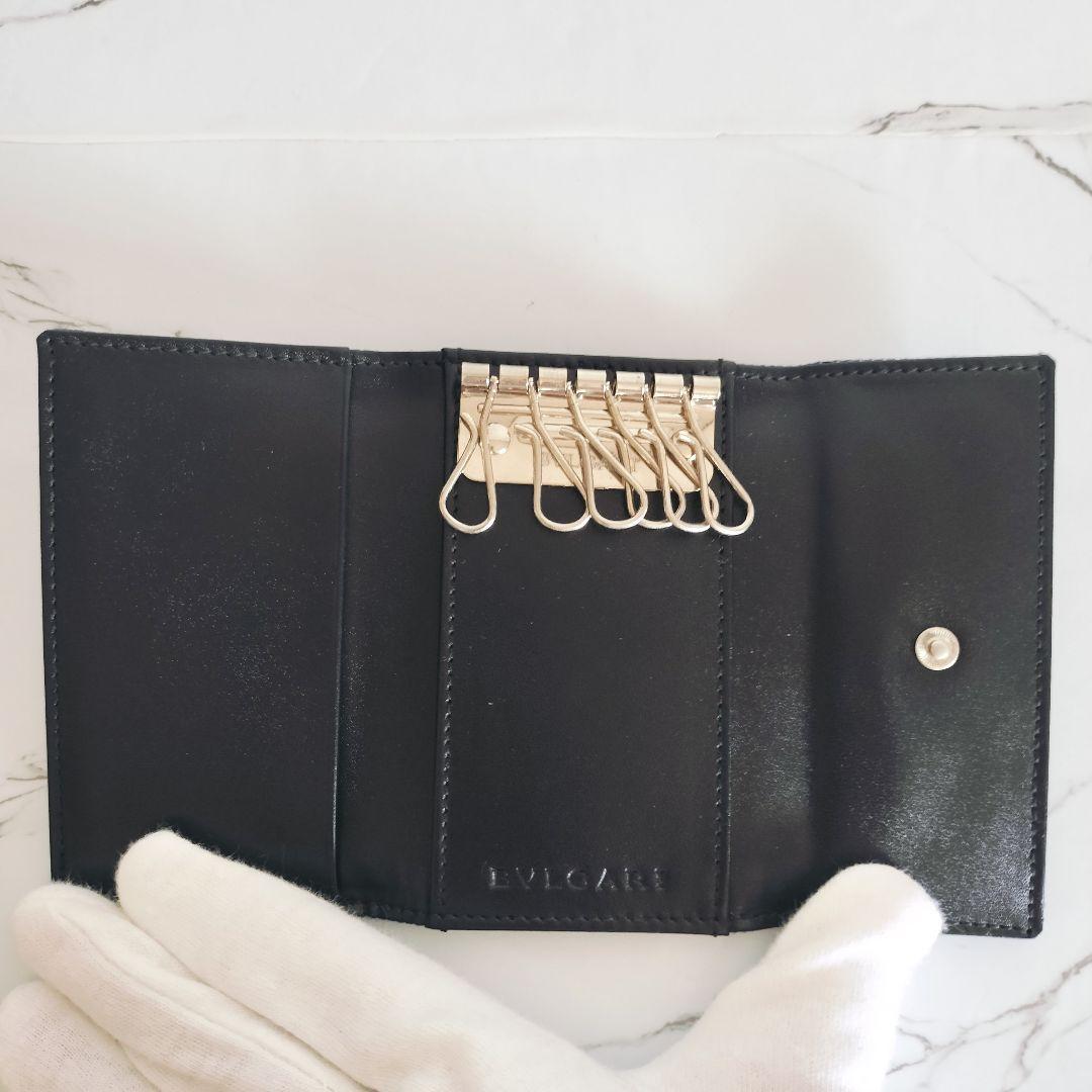 極美品☆BVLGARI ブルガリ☆6連キーケース ブルー ロゴ