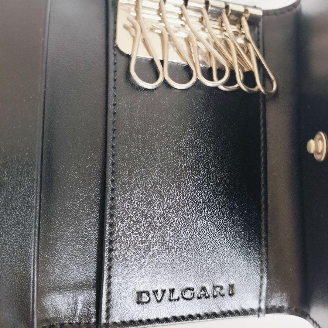 極美品☆BVLGARI ブルガリ☆6連キーケース ブルー ロゴ