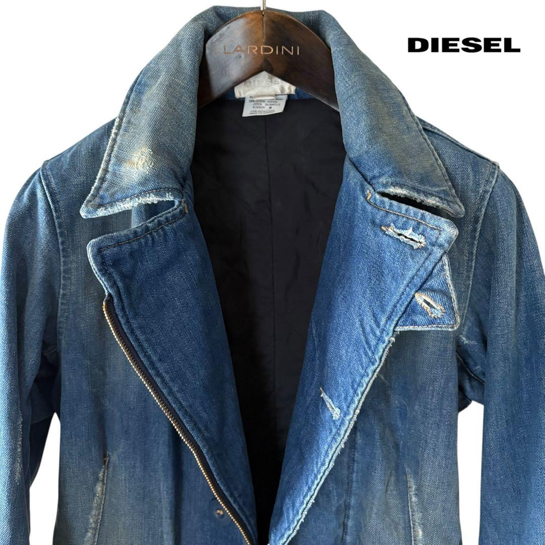 DIESEL/キルティング/ライダースデニムジャケット