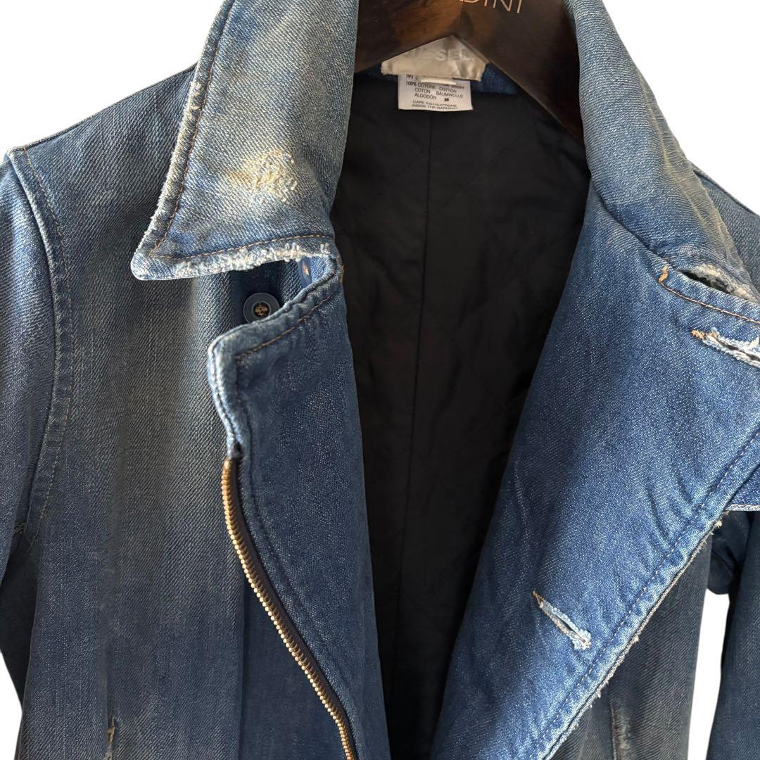 DIESEL/キルティング/ライダースデニムジャケット