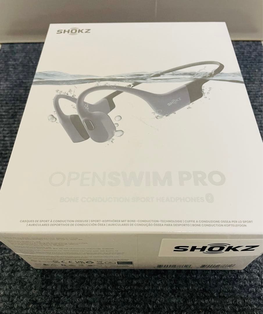 新品未開封SHOZK防水骨伝導イヤホン OPENSWIM PROグレー