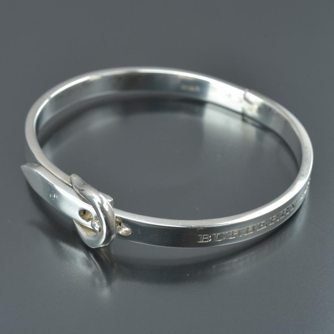 磨き済/美品 BURBERRY バーバリー SV バングル ブレスレット 925