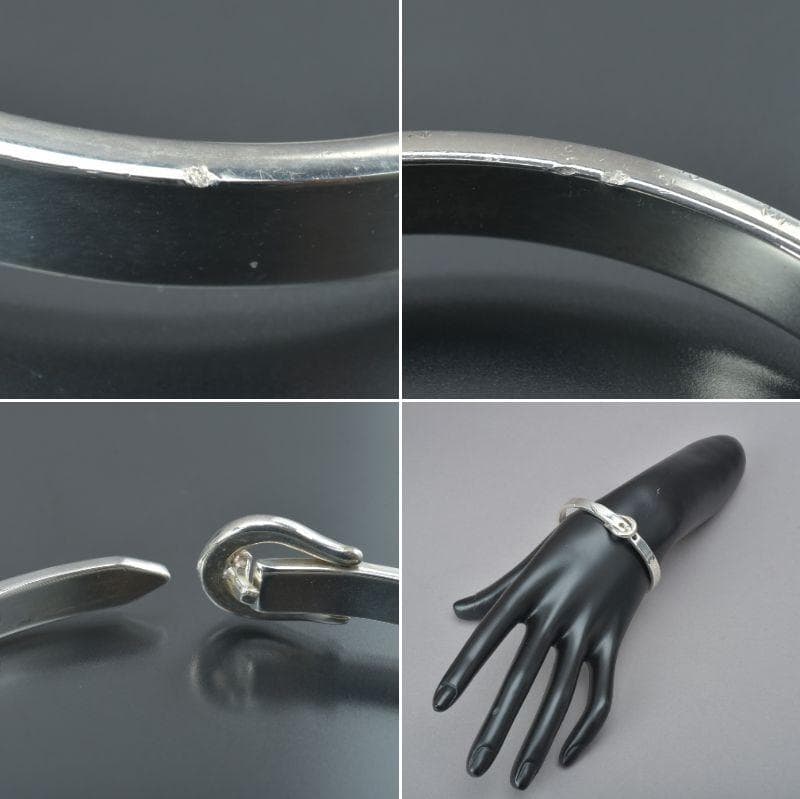 磨き済/美品 BURBERRY バーバリー SV バングル ブレスレット 925