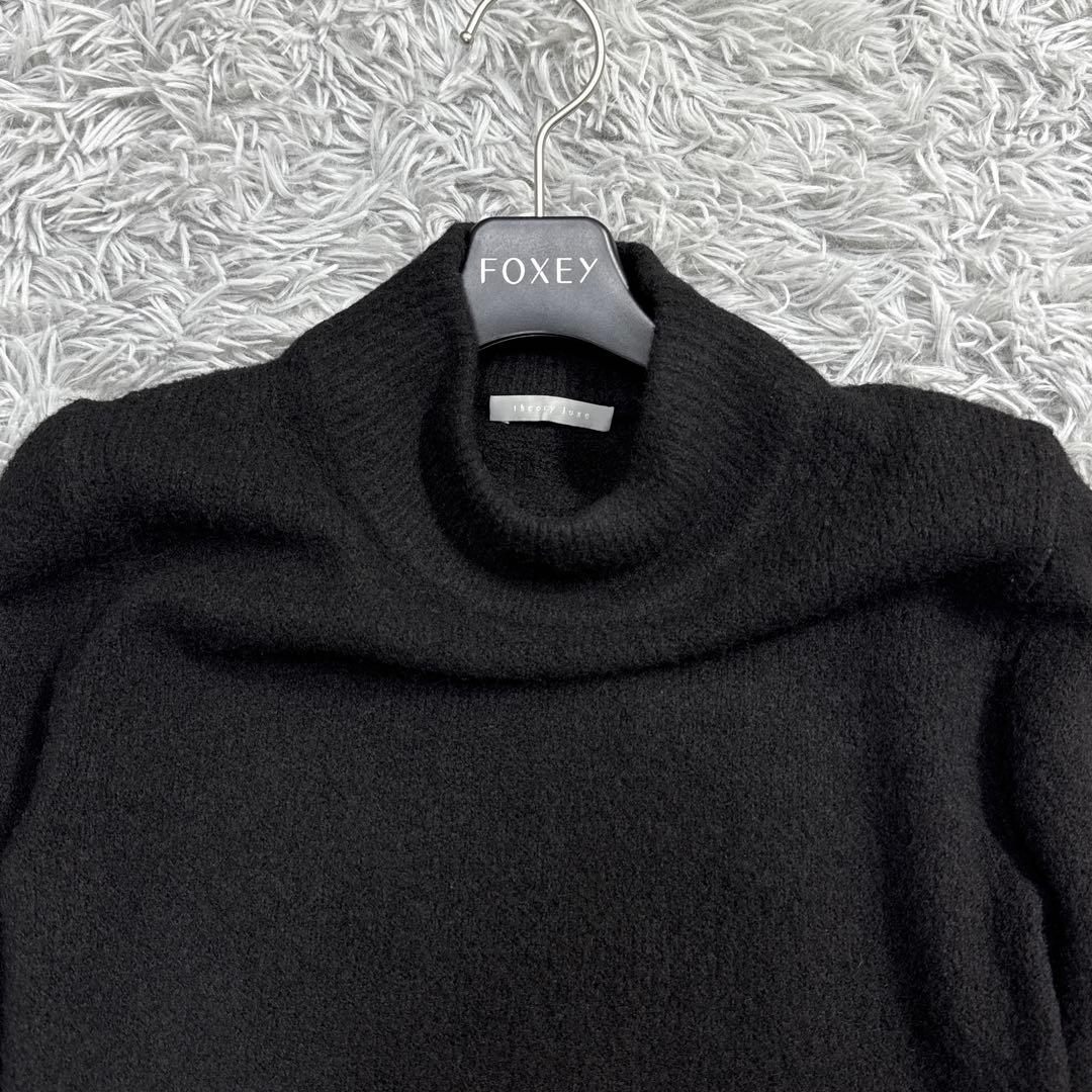 美品✨セオリー カシミヤ混 ニットロングワンピース ハイネック ブラック M