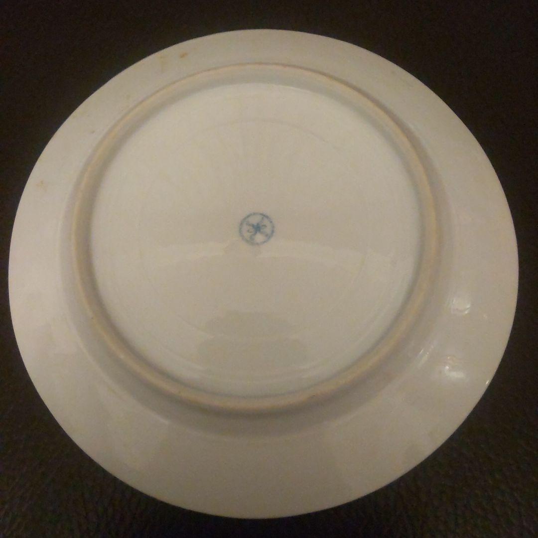 佐藤 アンティーク ハンドペイント ビジューと金彩の美しい飾り皿