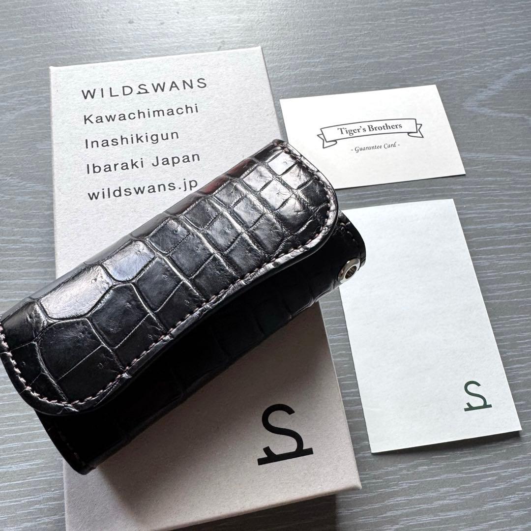 ワイルドスワンズ　クロコダイル　クリッパー3 キーケース　新品　ブラック