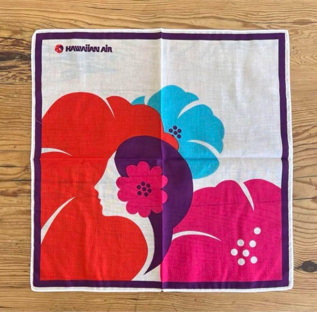 1970年代のハワイアンエアラインのビンテージハンカチ(バンダナ)