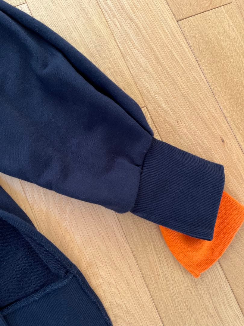 nagonstans レイヤードネックプルオーバー M ネイビー／オレンジ