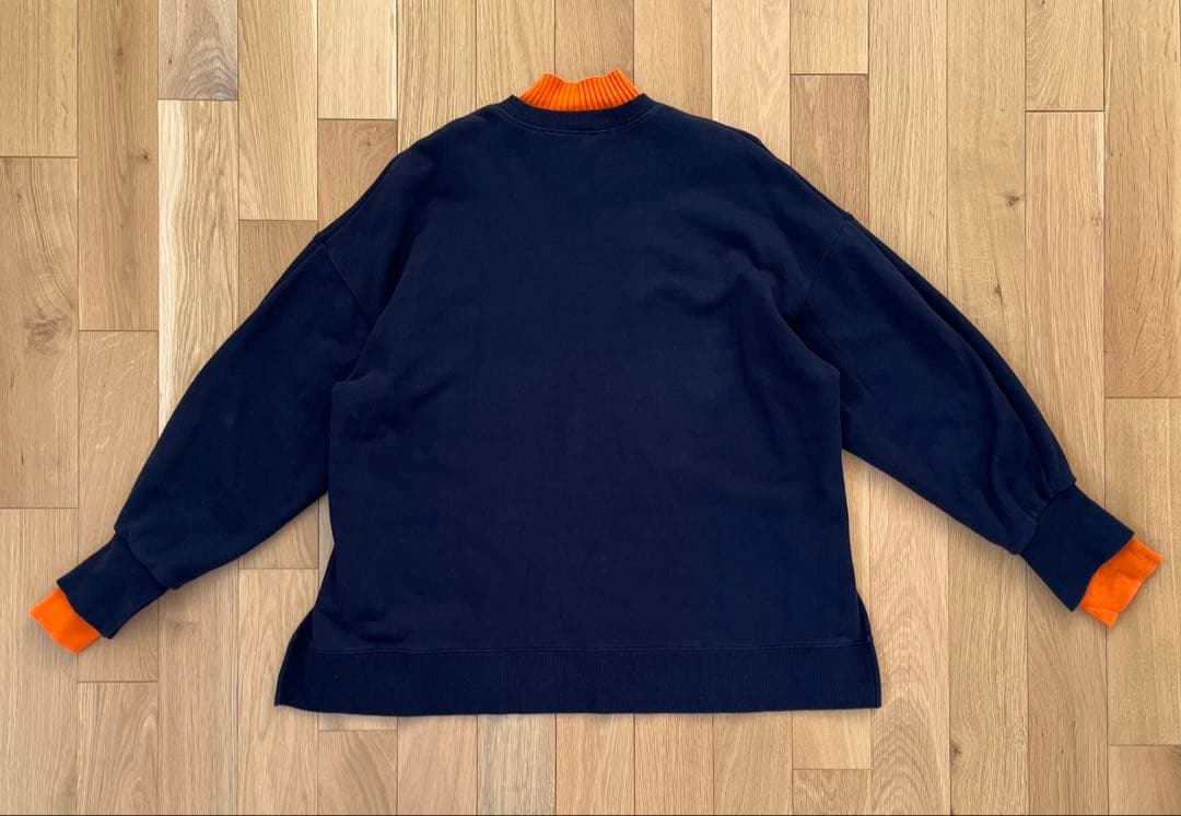 nagonstans レイヤードネックプルオーバー M ネイビー／オレンジ