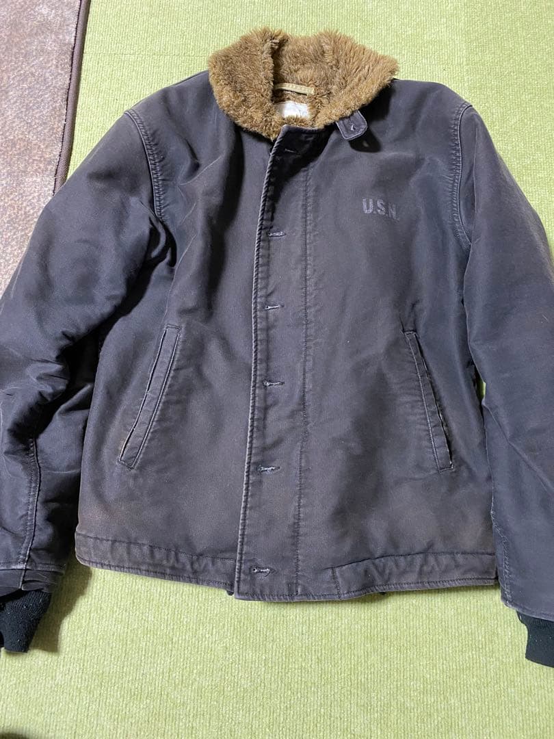 N-1デッキジャケット　USNAVY USN ブラック　フェード