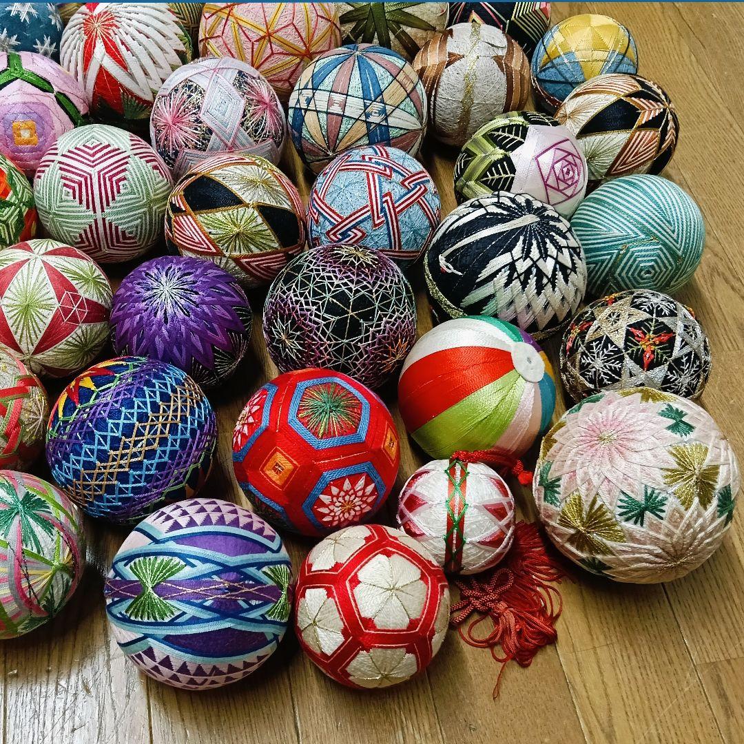 AL83 手毬 手まり 刺繍 ハンドメイド 昭和レトロ まとめ69個木目込2個