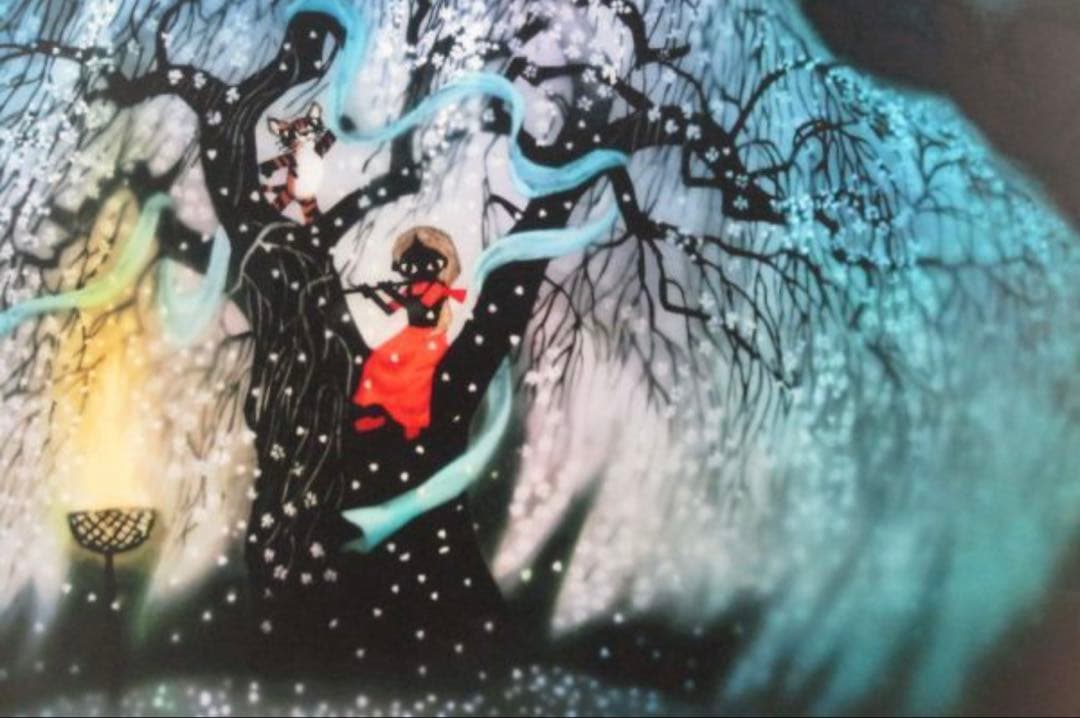 【真作】藤城清治 特大版画 「しだれ桜」250枚限定 本人サイン 美品