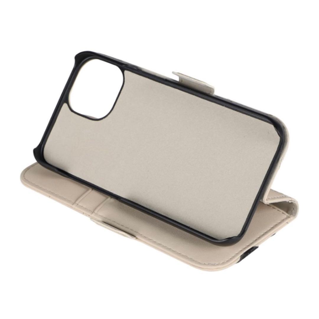 新品⭐︎マリークワント iPhone15 手帳型 ケース グレージュ