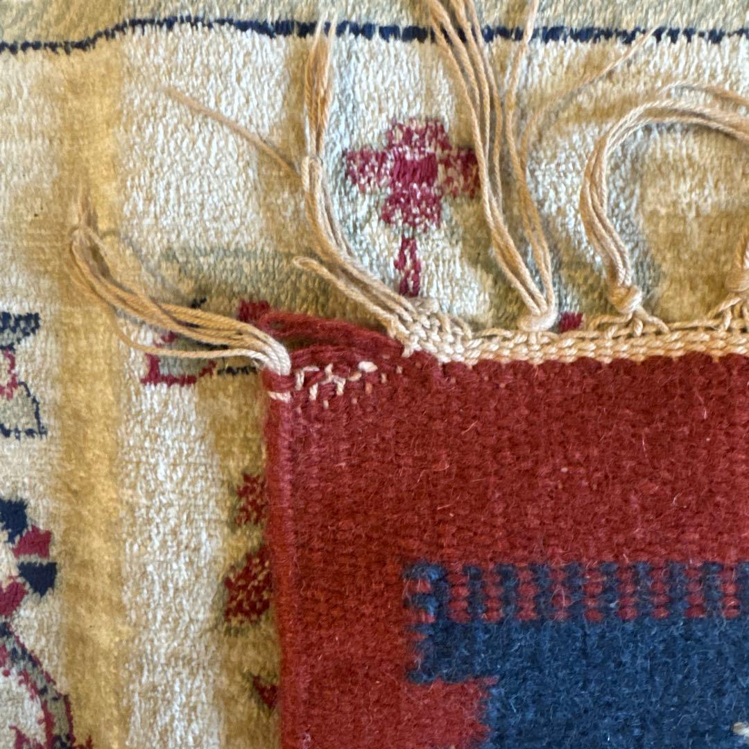 ニュージーランド ウール製キリム／200cm x 145cm／インド産