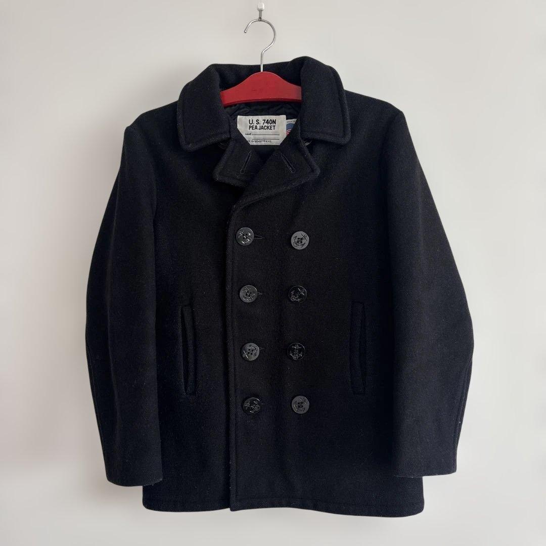 Schott ピーコート ダブル U.S. 740N ブラック