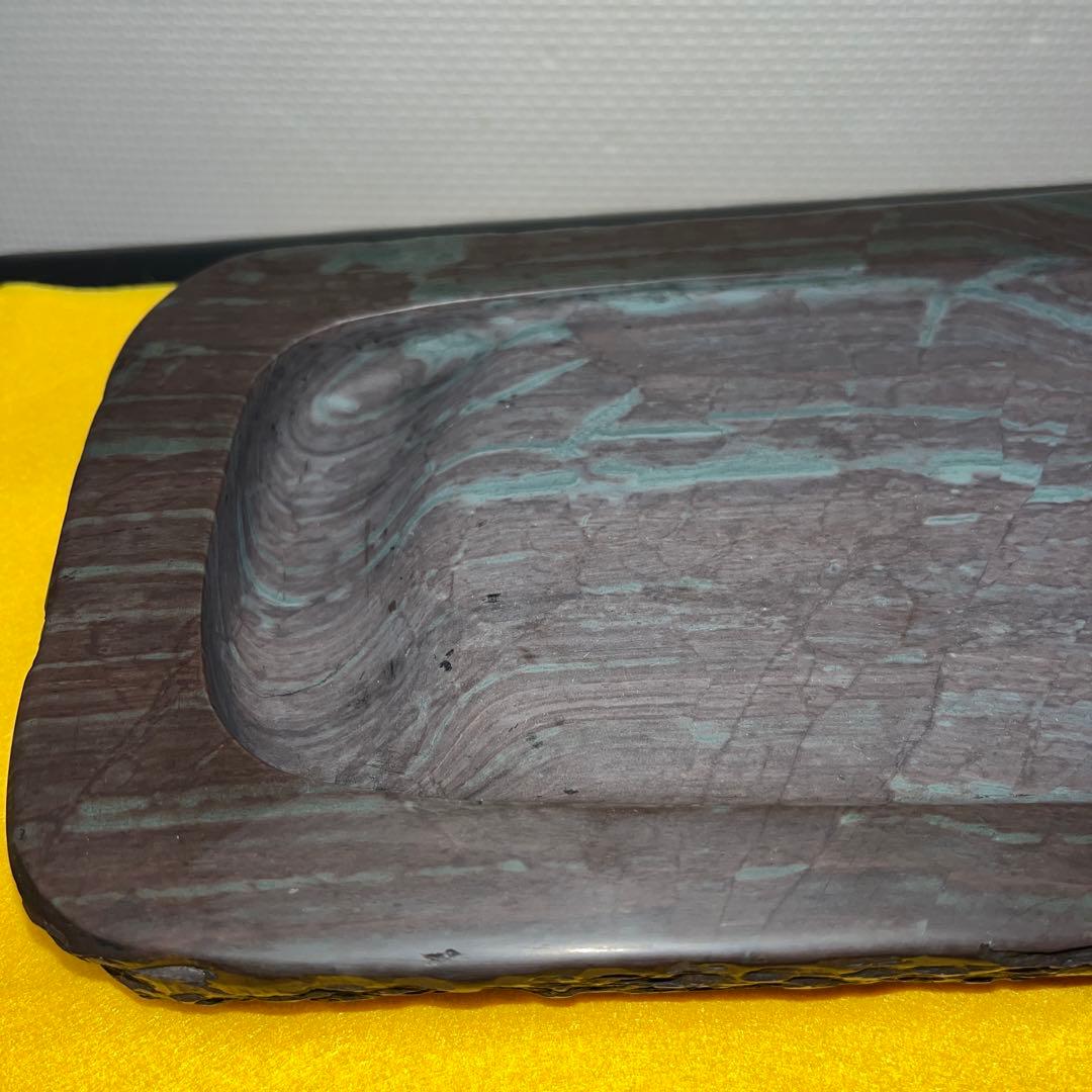 ⭕️osamu 大型　赤間紫金石硯　昭竜山作　希少　野面硯　石紋が綺麗