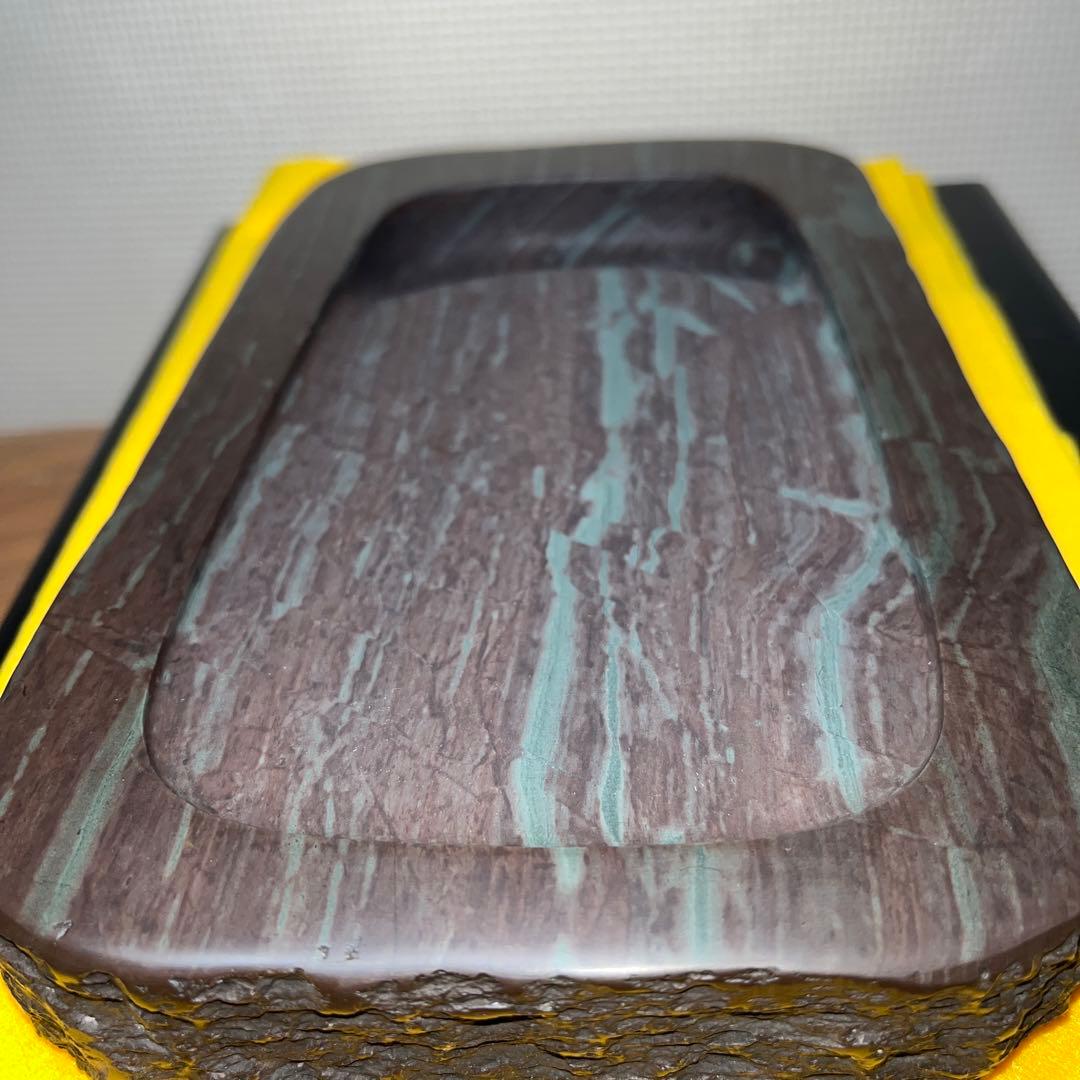 ⭕️osamu 大型　赤間紫金石硯　昭竜山作　希少　野面硯　石紋が綺麗