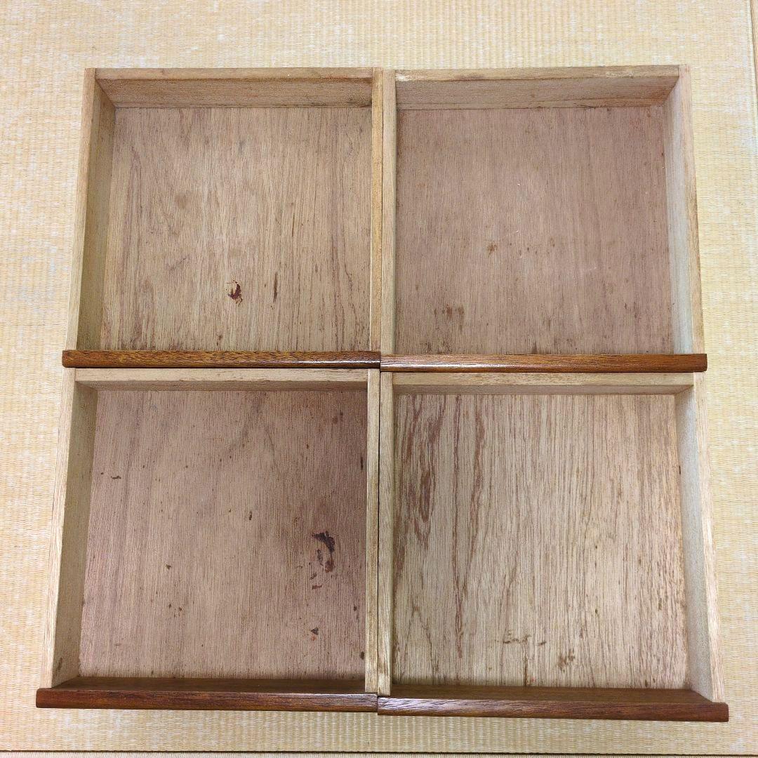 昭和レトロ　古道具　4段木製チェスト　小引出し ブラウン