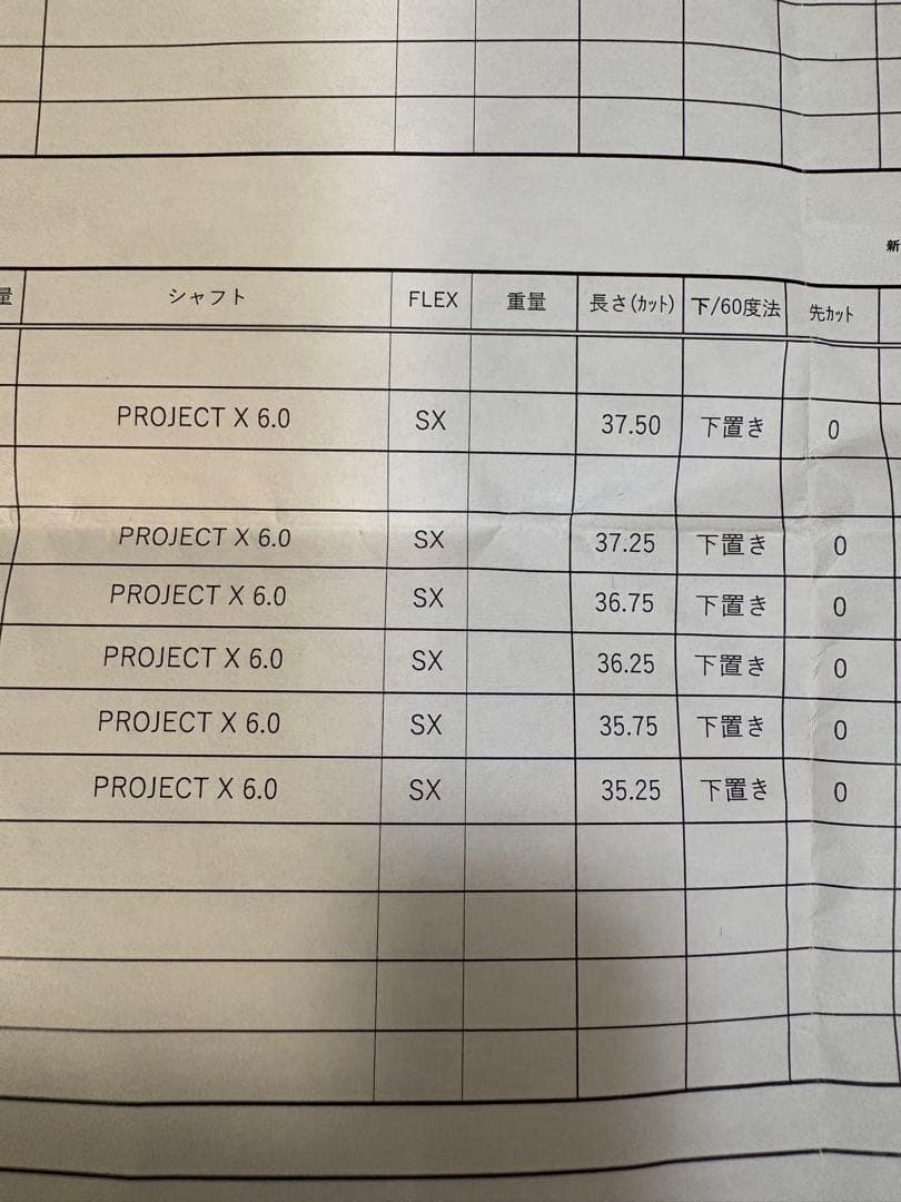 プロジェクトX 6.0 アイアンシャフト