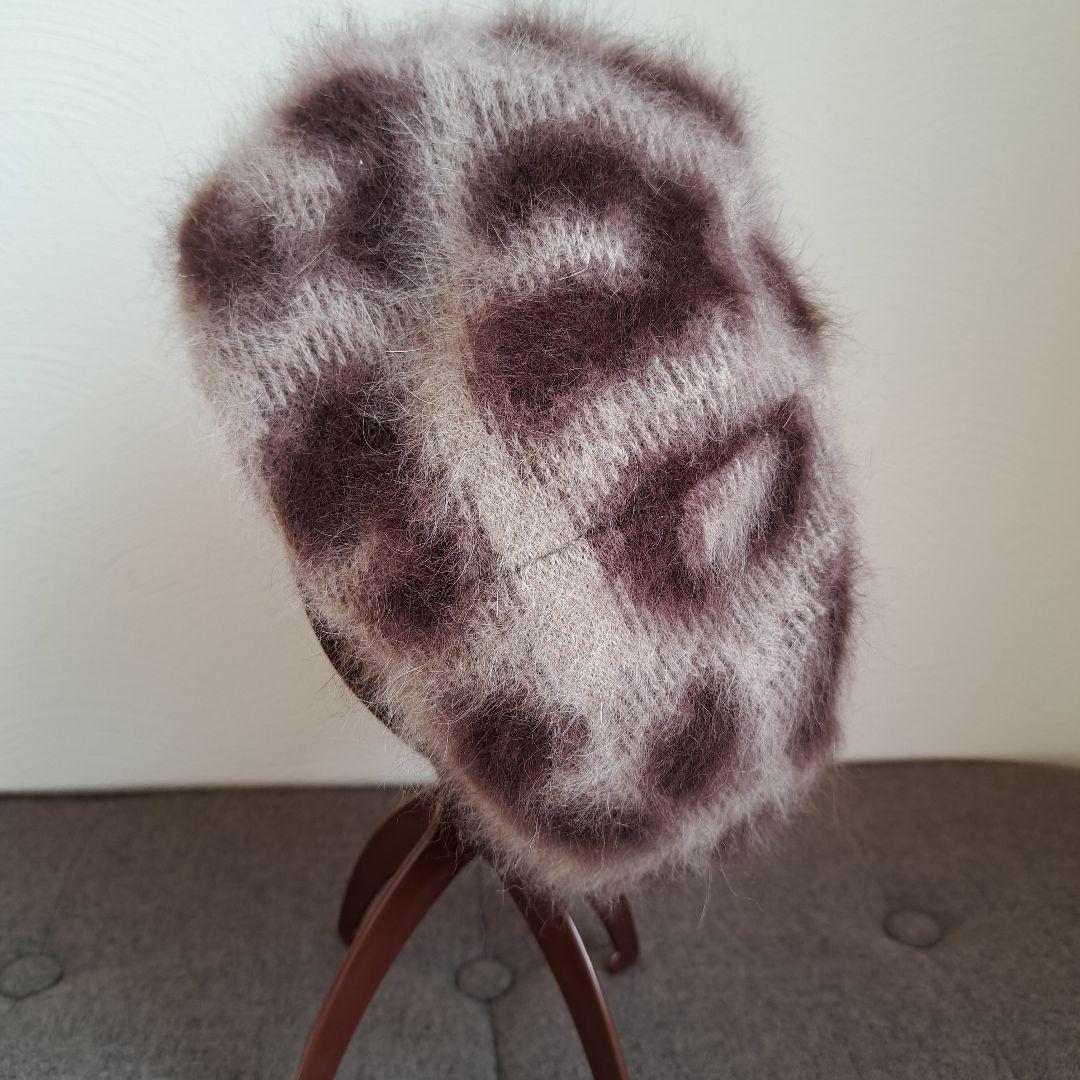 美品★【Vivienne Westwood】レオパード ベレー帽 ベージュ×茶