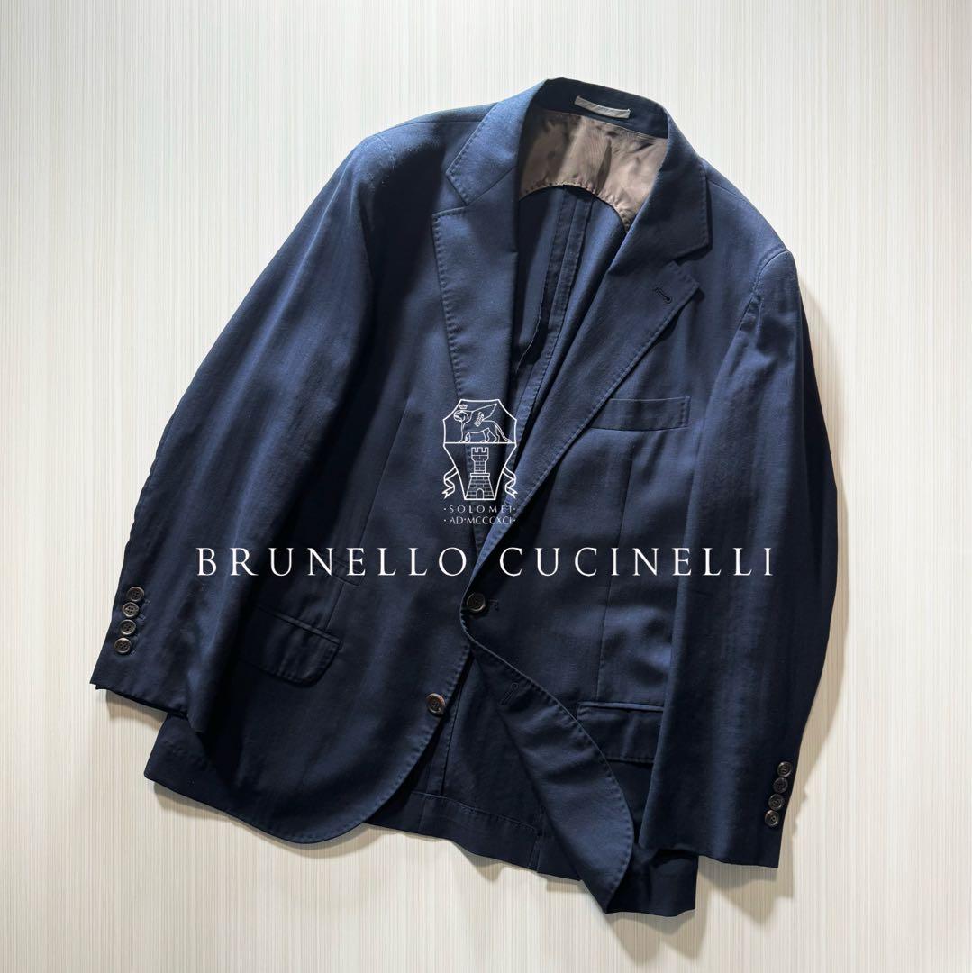 R02★極上サマーカシミヤ100% テーラードジャケット ブルネロクチネリ
