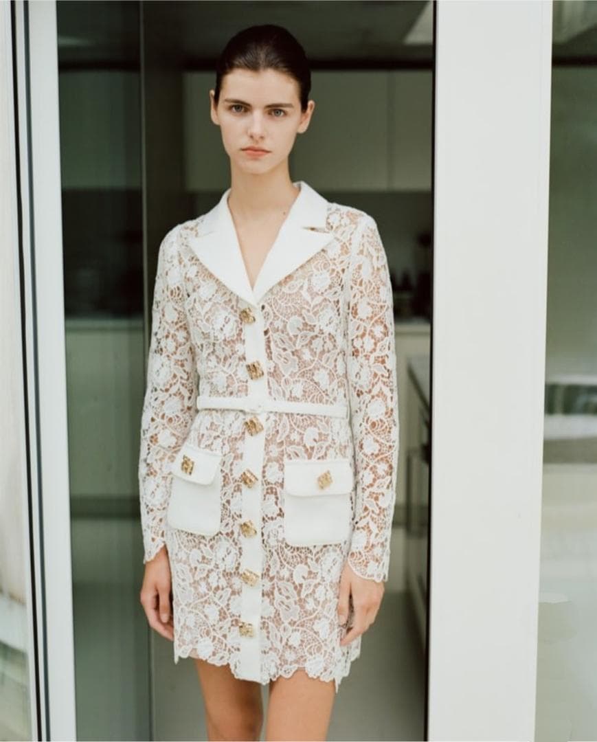 p*u様 セルフポートレイト ワンピース マグノリアレース 白 UK8 未使用