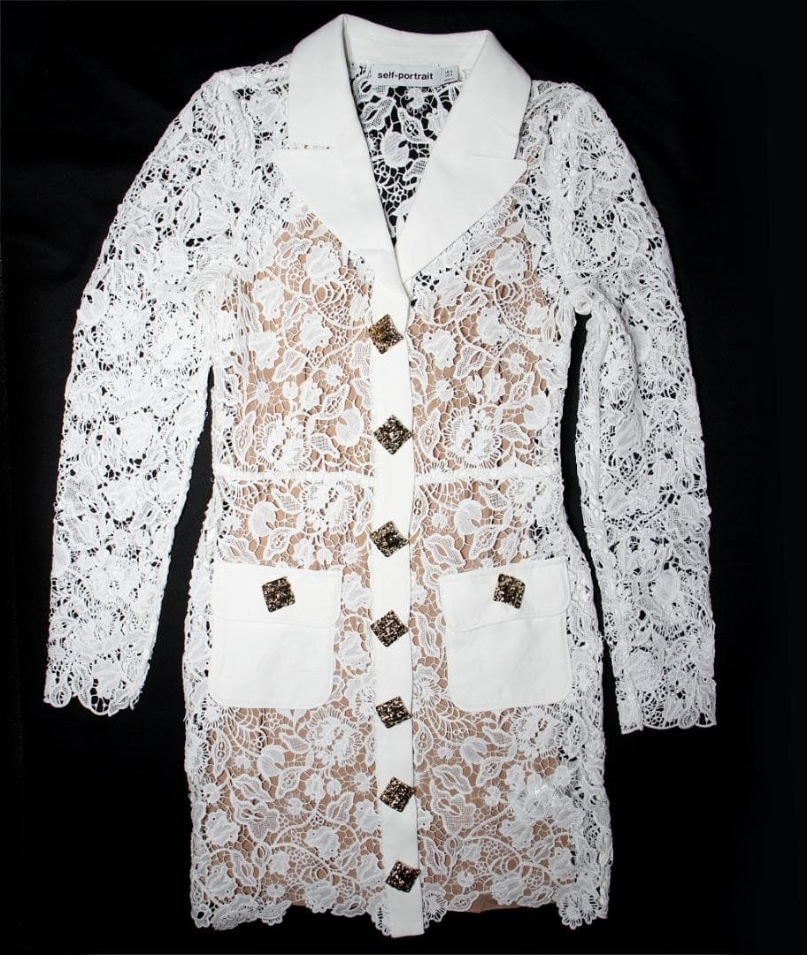 p*u様 セルフポートレイト ワンピース マグノリアレース 白 UK8 未使用