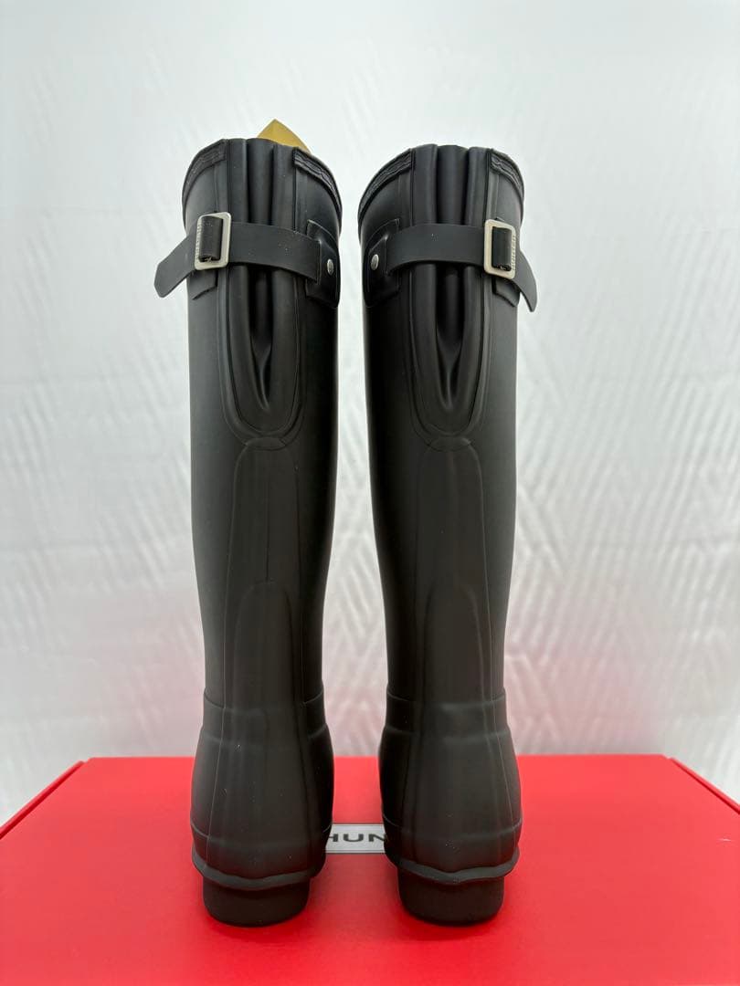 ①未使用 ハンター オリジナル トール レインブーツ ブラック　黒 24cm