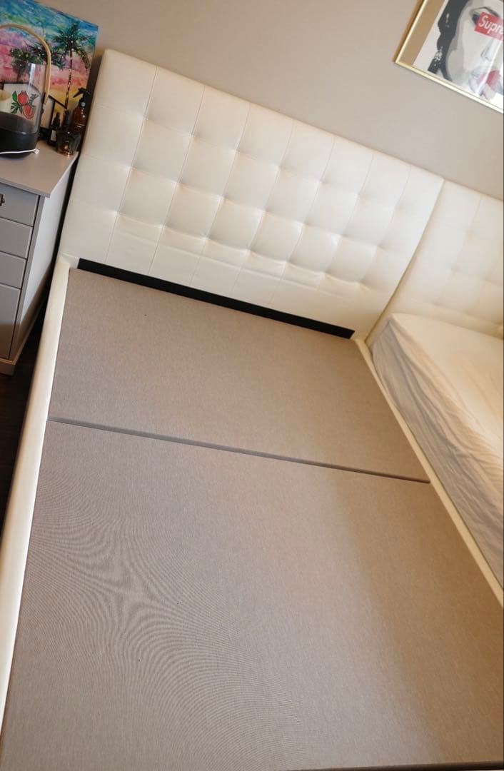 美品✨フランスベッド アシュフォード ダブル ホワイト／ホテルライク 高級ベッド