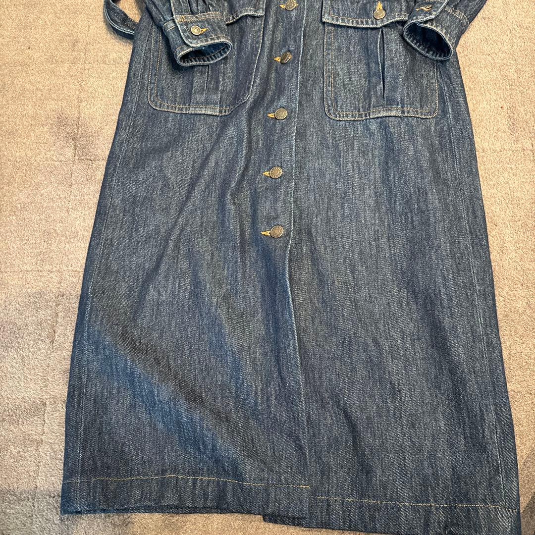 ドリスヴァンノッテン ダークデニム 長袖ワンピース