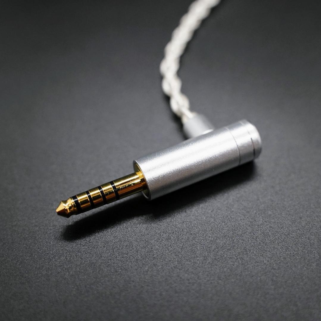 【1点のみ】7N粒子単結晶銅銀メッキ リッツ構造　IE900 4.4mm L字