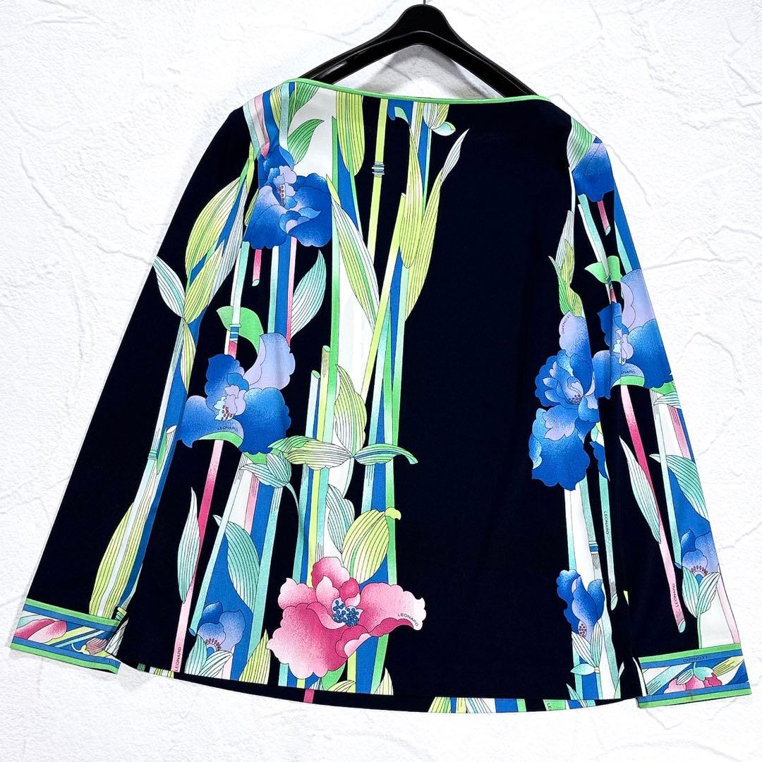 LEONARD　レオナール　カットソー　カンカン　トリム　花柄　マルチカラー