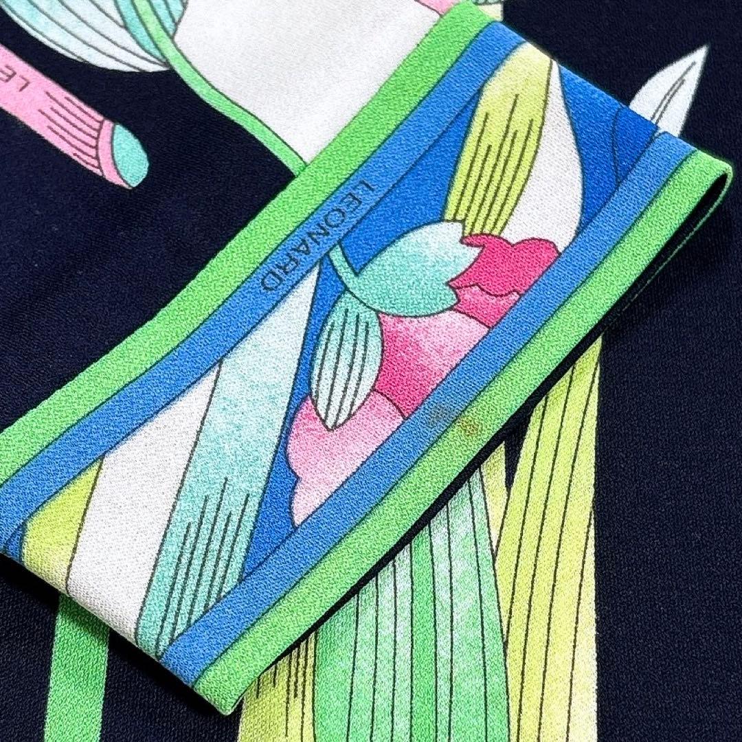 LEONARD　レオナール　カットソー　カンカン　トリム　花柄　マルチカラー