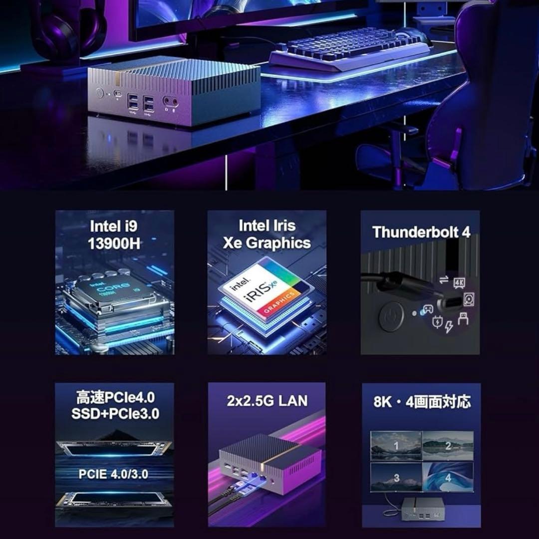 ミニPC 第13世代インテル Core i9-13900H Chatreey