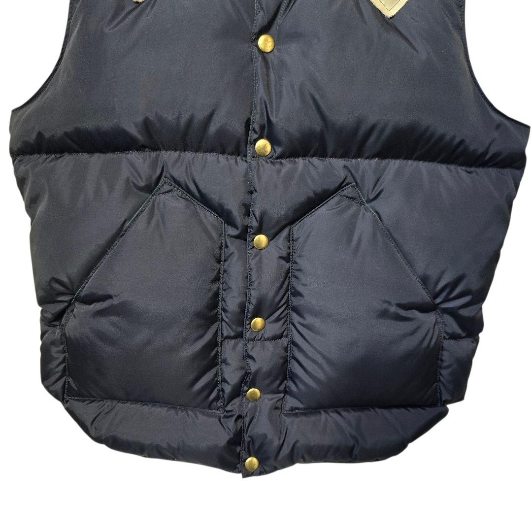 ロッキーマウンテンフェザーベッド ウエアハウス ダウンベスト 馬革 黒×緑 38