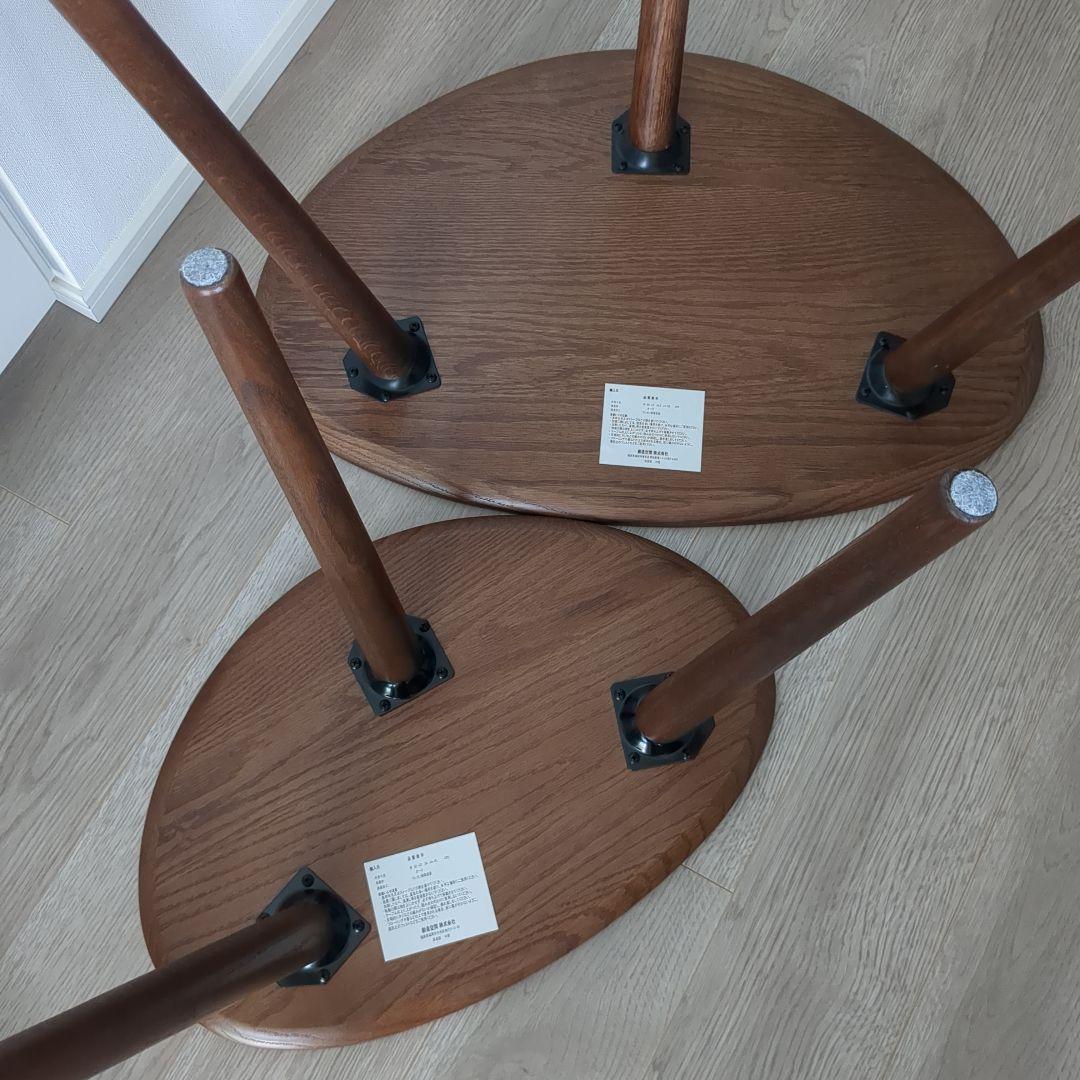 サイドテーブル ネストテーブル ツインテーブル 2個セット ブラウン