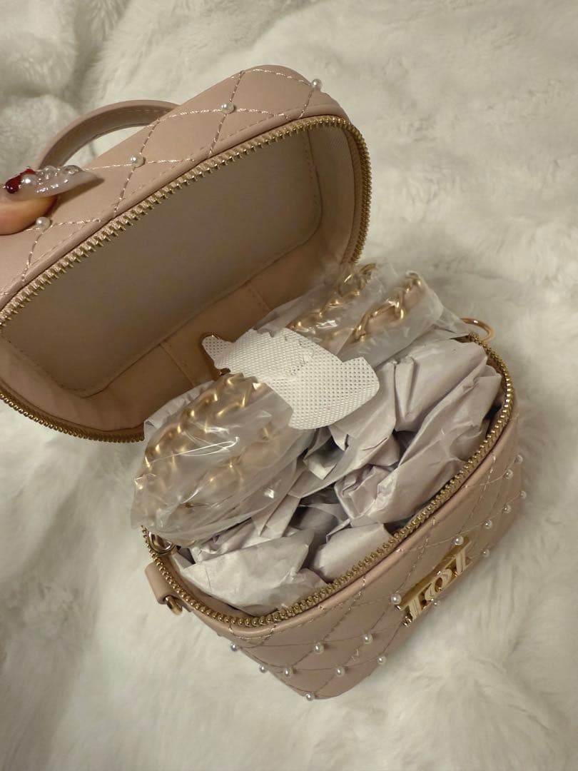 Darich キルティングパールスクエアミニバッグ ピンク