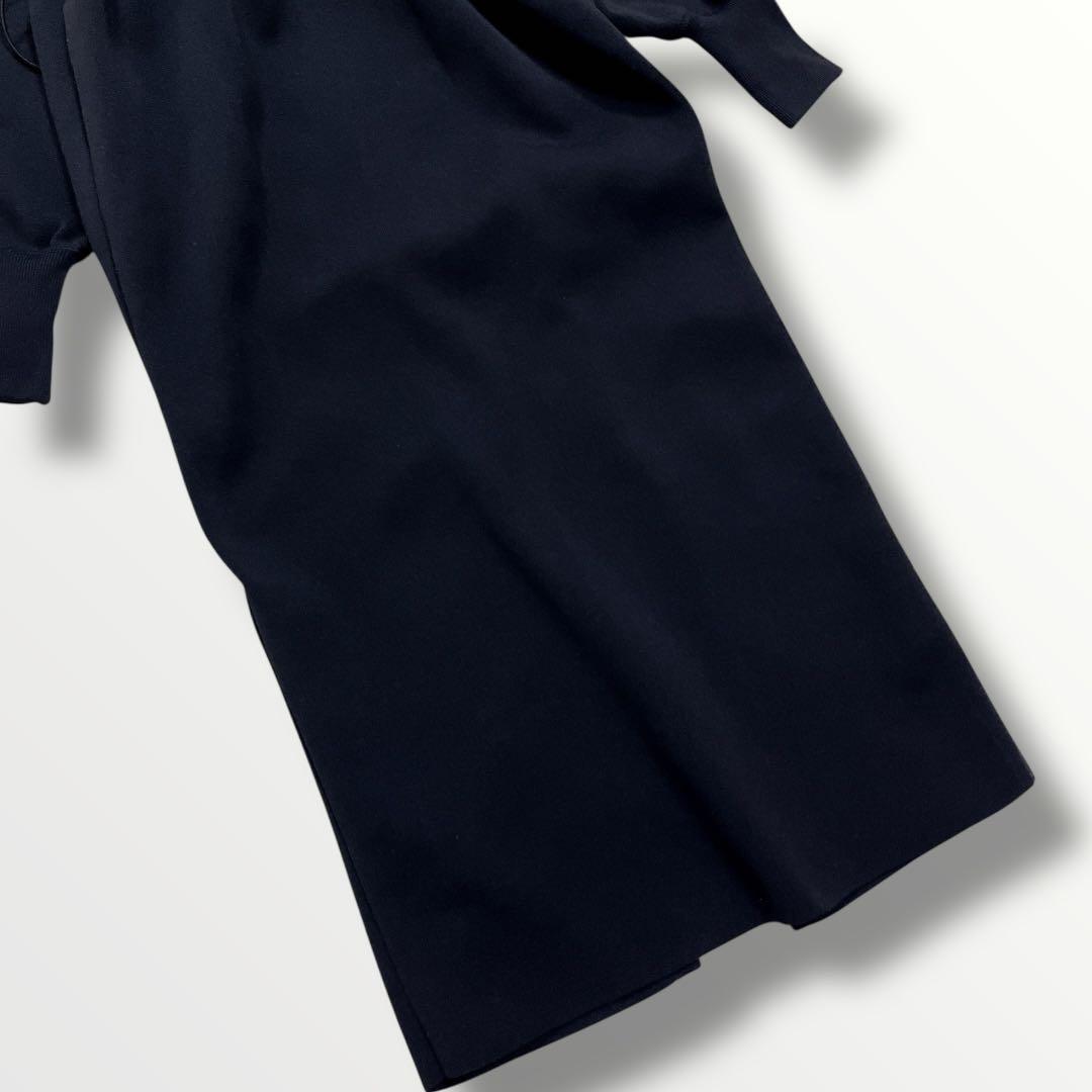 ADAM ET ROPE' FEMME フォルムニットワンピース ブラック　F