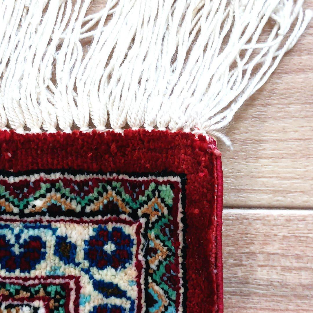 Y2605 最高級ペルシャ絨毯 クム産 シルク100％ 手織100万ノット