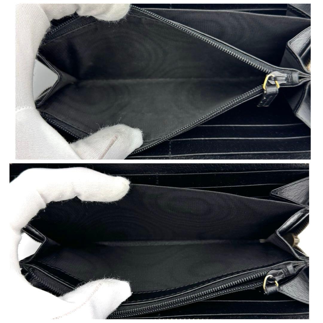 GUCCI グッチ 長財布 ラウンドジップ 黒 ブラック 蜂 ビー アニマリエ