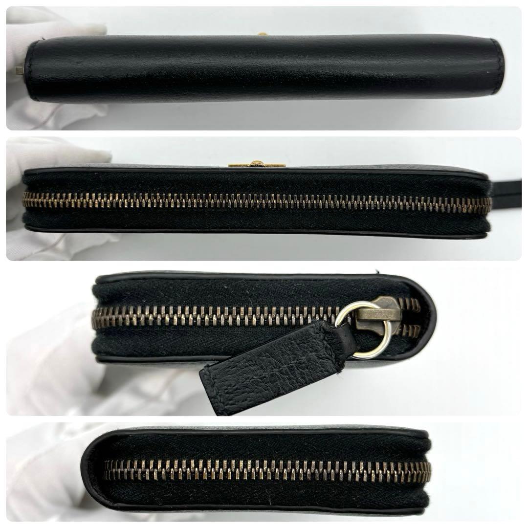 GUCCI グッチ 長財布 ラウンドジップ 黒 ブラック 蜂 ビー アニマリエ